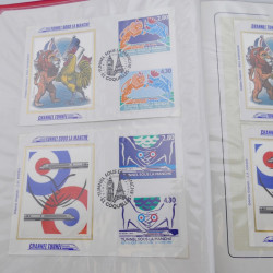 Collection timbres commémoratifs de France neufs et oblitérés.