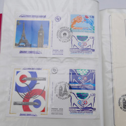 Collection timbres commémoratifs de France neufs et oblitérés.