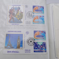 Collection timbres commémoratifs de France neufs et oblitérés.