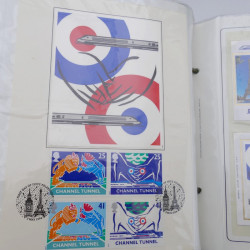 Collection timbres commémoratifs de France neufs et oblitérés.