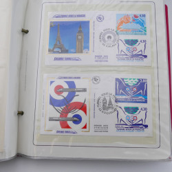 Collection timbres commémoratifs de France neufs et oblitérés.