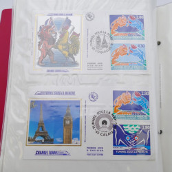 Collection timbres commémoratifs de France neufs et oblitérés.