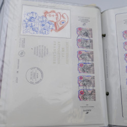 Collection timbres commémoratifs de France neufs et oblitérés.