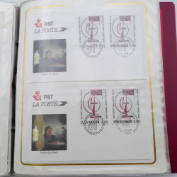 Collection timbres commémoratifs de France neufs et oblitérés.