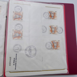Collection timbres commémoratifs de France neufs et oblitérés.