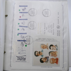 Collection timbres commémoratifs de France neufs et oblitérés.