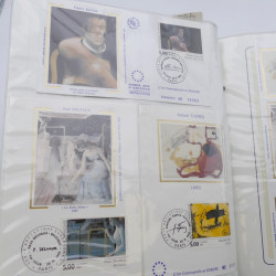 Collection timbres commémoratifs de France oblitérés.