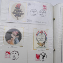 Collection timbres commémoratifs de France oblitérés.