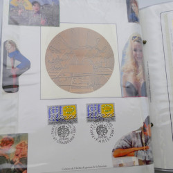 Collection timbres commémoratifs de France neufs et oblitérés.