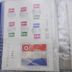 Collection timbres commémoratifs de France oblitérés.