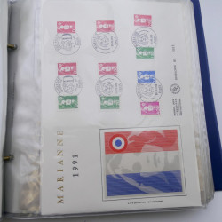 Collection timbres commémoratifs de France oblitérés.