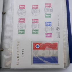 Collection timbres commémoratifs de France oblitérés.