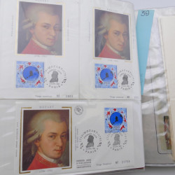 Collection timbres commémoratifs de France neufs et oblitérés.