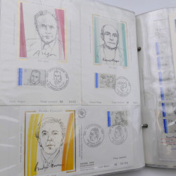 Collection timbres commémoratifs de France neufs et oblitérés.
