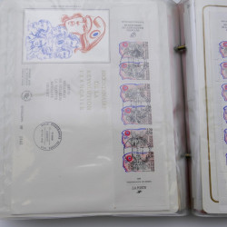 Collection timbres commémoratifs de France neufs et oblitérés.