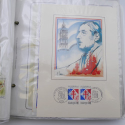 Collection timbres commémoratifs de France neufs et oblitérés.