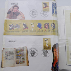 Collection timbres commémoratifs de France neufs et oblitérés.