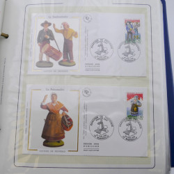 Collection timbres commémoratifs de France neufs et oblitérés.