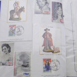 Collection timbres commémoratifs de France neufs et oblitérés.