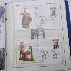 Collection timbres commémoratifs de France neufs et oblitérés.