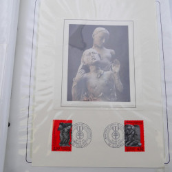 Collection timbres commémoratifs de France neufs et oblitérés.