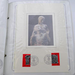 Collection timbres commémoratifs de France neufs et oblitérés.