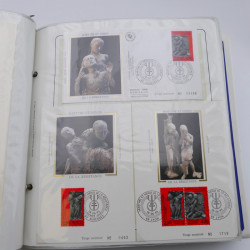 Collection timbres commémoratifs de France neufs et oblitérés.