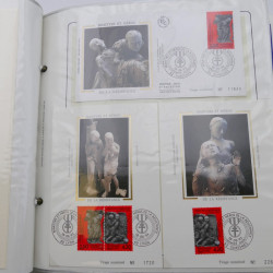 Collection timbres commémoratifs de France neufs et oblitérés.