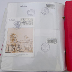 Collection timbres commémoratifs de France neufs et oblitérés.