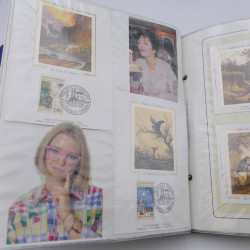 Collection timbres commémoratifs de France neufs et oblitérés.