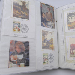 Collection timbres commémoratifs de France neufs et oblitérés.