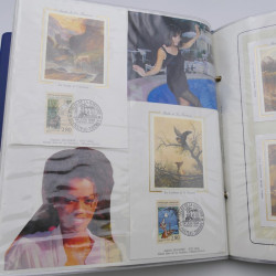 Collection timbres commémoratifs de France neufs et oblitérés.