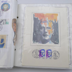 Collection timbres commémoratifs de France neufs et oblitérés.