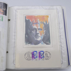 Collection timbres commémoratifs de France neufs et oblitérés.