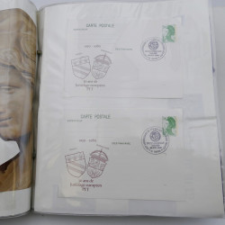 Collection timbres commémoratifs de France neufs et oblitérés.
