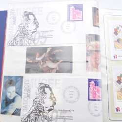 Collection timbres commémoratifs de France neufs et oblitérés.