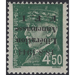 Libération d'Annemasse timbre N°30a surcharge renversée neuf**, R.
