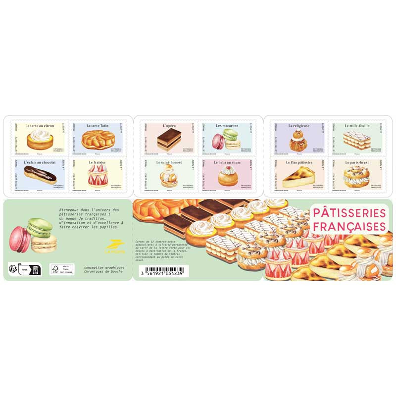 Timbres autoadhésifs de France N°2479-2490, Pâtisseries françaises.
