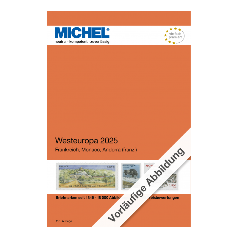 Catalogue de cotation Michel timbres d'Europe de l'Ouest édition 2025.