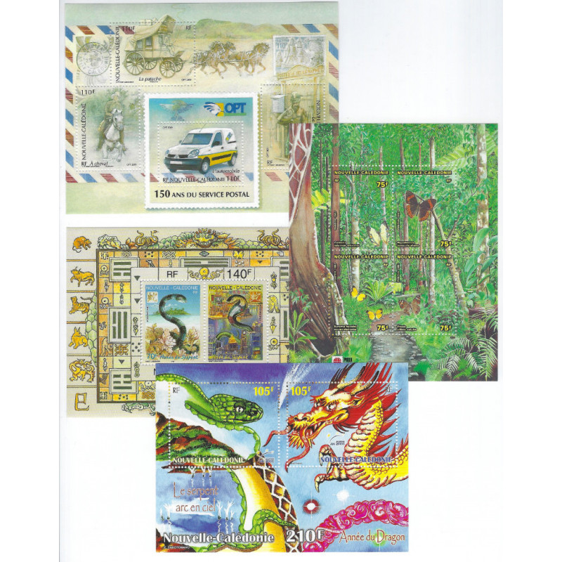 Nouvelle Calédonie lot de 4 blocs-feuillet de timbres neuf**.