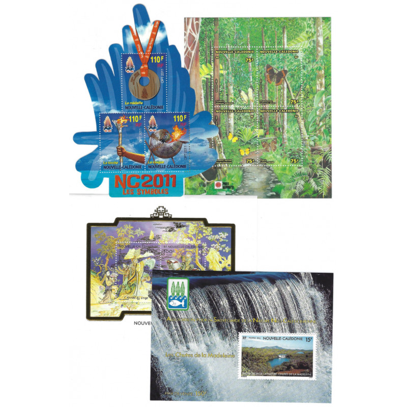 Nouvelle Calédonie lot de 4 blocs-feuillet de timbres neuf**.