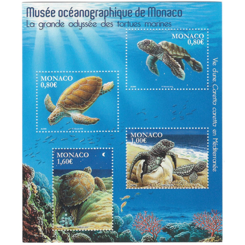 Monaco feuillet de timbres N°F3031 Tortues marines neuf**.