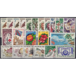 Polynésie Française sélection de timbres poste entre 1958-1964 neuf*.
