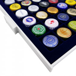 Box tiroir superposable pour 48 muselets de champagne, capsules de bière.