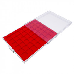 Box tiroir superposable pour 48 muselets de champagne, capsules de bière.