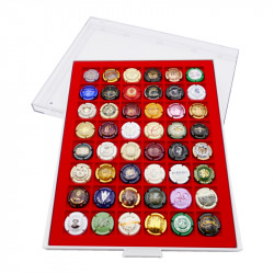 Box tiroir superposable pour 48 muselets de champagne, capsules de bière.