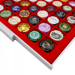 Box tiroir superposable pour 48 muselets de champagne, capsules de bière.