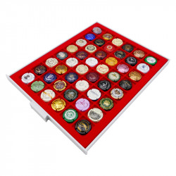 Box tiroir superposable pour 48 muselets de champagne, capsules de bière.