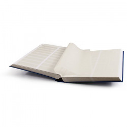 Classeur à bandes pour timbres 64 pages blanches subdivisées.