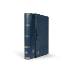 Classeur Premium cuir pour timbres 64 pages noires avec étui.